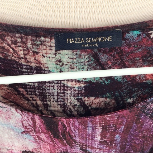 Piazza Sempione Long Sleeve Graphic Dress Shirt Made in Italy - Picture 5 of 6